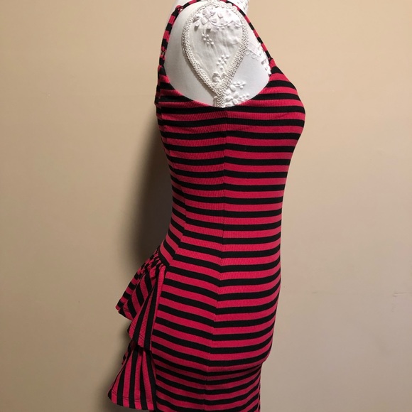 Betsey Johnson Pink Striped Cotton Dress S - Picture 2 of 5